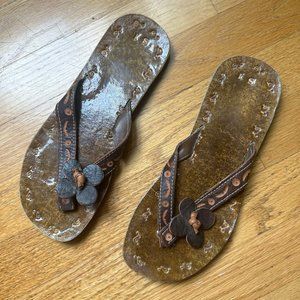 Sandals, Wood Sandals, Flower Flip Flops, Is Shoes